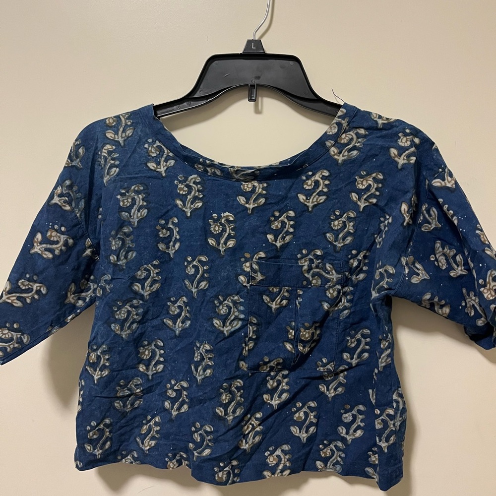 Blue Floral Women's Top